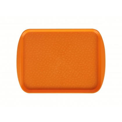 Поднос столовый 415 х 305 мм с ручками светло-оранжевый