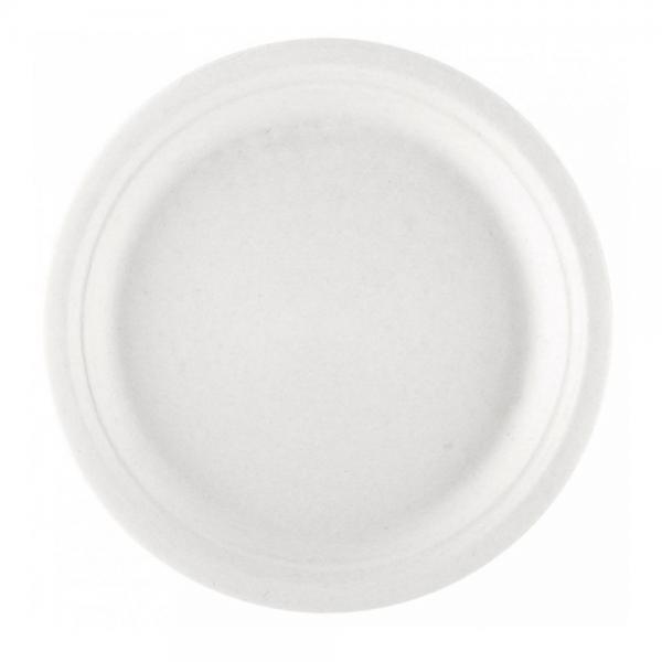 Тарелка Bionic 23*2 см, белая, 50 шт, сахарный тростник, Garcia de Pou Испания