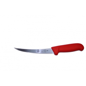 Нож обвалочный 150/290 мм. изогнутый (полугибкое лезвие) красный SAFE Icel /1/