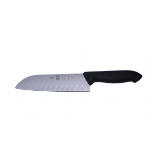 Нож шеф японский 180/310 мм. черный. с бороздками HoReCa Icel /1/
