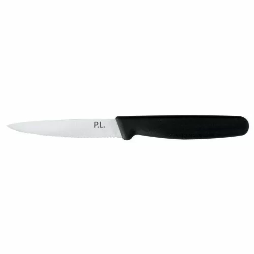 Нож PRO-Line для нарезки, волнистое лезвие, 10 см, пластиковая черная ручка, P.L. Proff Cuisine 