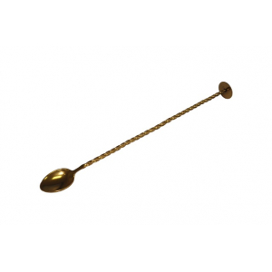 Ложка барменская с плоской кнопкой 25 см нерж. золотая MGSteel (Индия)