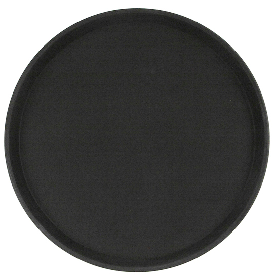 Поднос прорезиненный круглый 350 х 25 мм чёрный