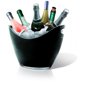 Ведро для шампанского пласт. 355*255/210*160 мм h=260 мм 8000 мл с ручками для 6-ти бутылок черное Vin Bouquet (Испания)