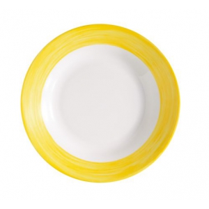 Тарелка d=225 мм глубокая желтый край Браш 
