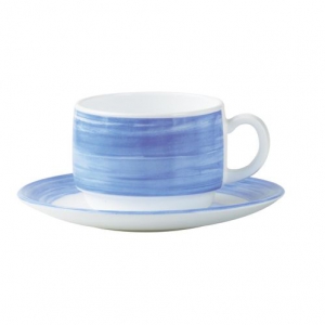Чашка 190 мл чайная голубой край Браш