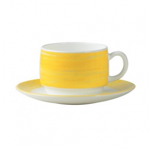 Чашка 190 мл чайная желтый край Браш