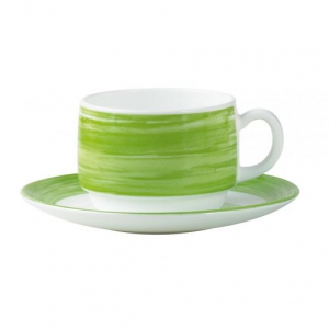 Чашка 190 мл чайная зеленый край Браш