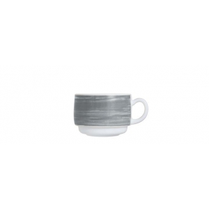 Чашка 190 мл чайная серый край Браш