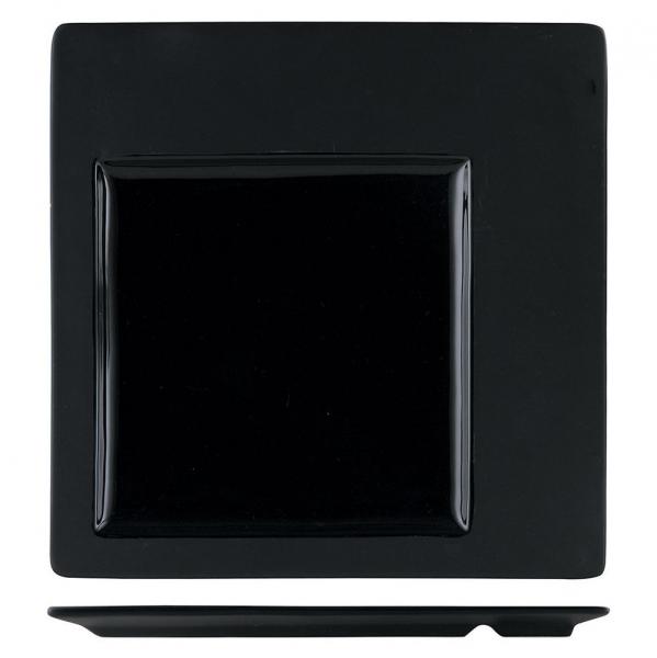 Тарелка квадратная 30,7*30,7 см черная с квадр. центром 20*20 см, P.L. Proff Cuisine